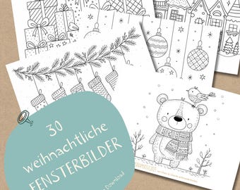 30 weihnachtliche Fensterbilder für einen zauberhaften Advent