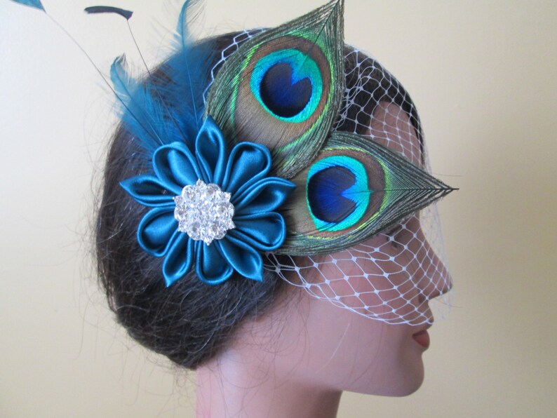 Cute Peacock Feather Bridal Wedding Hair Clip Headpiece Hair Accessory U_vi