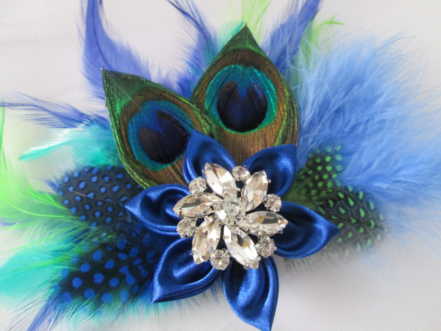 PEACOCK Wedding Fascinator Royal Blue Head Piece Bridal Hair Etsy Canada