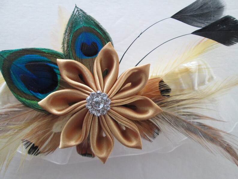 Gold Kanzashi Gold Wedding Garter Set Country- Rustic Bride Peacock Garter Rustic Garter Set Burlap /& Lace Bridal Garter