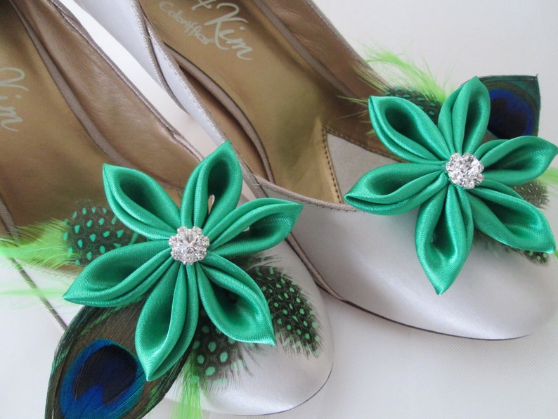 Kelly Green Shoe Clips Peacock WEDDING Shoe Clips IRISH Etsy
