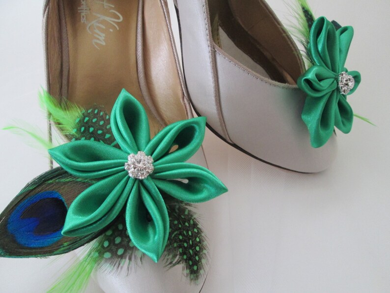 Kelly Green Shoe Clips Peacock WEDDING Shoe Clips IRISH Etsy