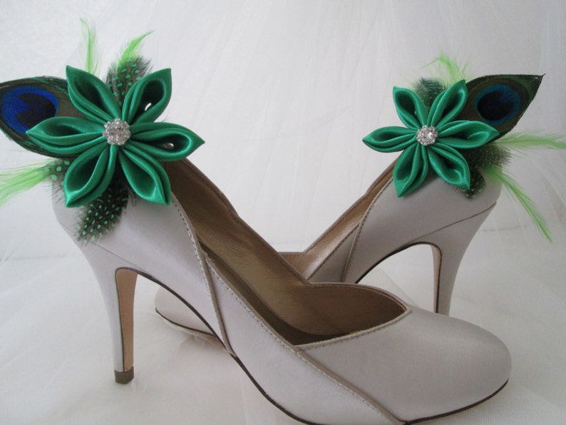 Kelly Green Shoe Clips Peacock WEDDING Shoe Clips IRISH Etsy