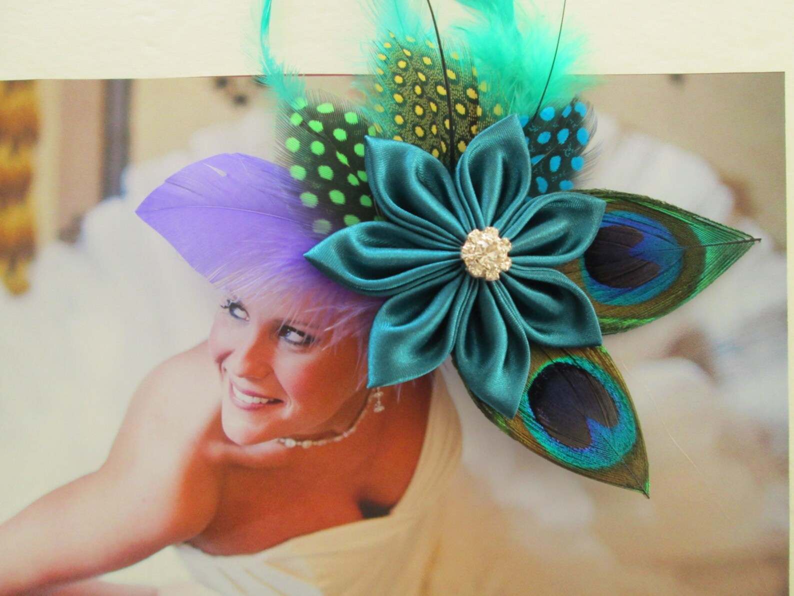 PEACOCK Wedding Hair Fascinator Teal Wedding Hair Piece Teal Etsy