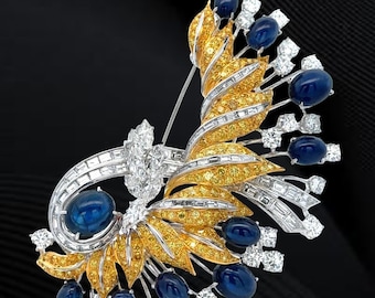 絶妙なアンティークサファイアブローチ。時代を超えた優雅さを極めた