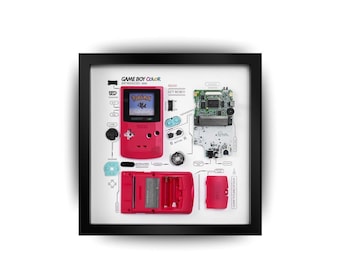 ゲームボーイカラー　分解アート 標本アート 一点もの 分解された任天堂ゲームボーイカラーGBC分解ゲームコンソール壁アート