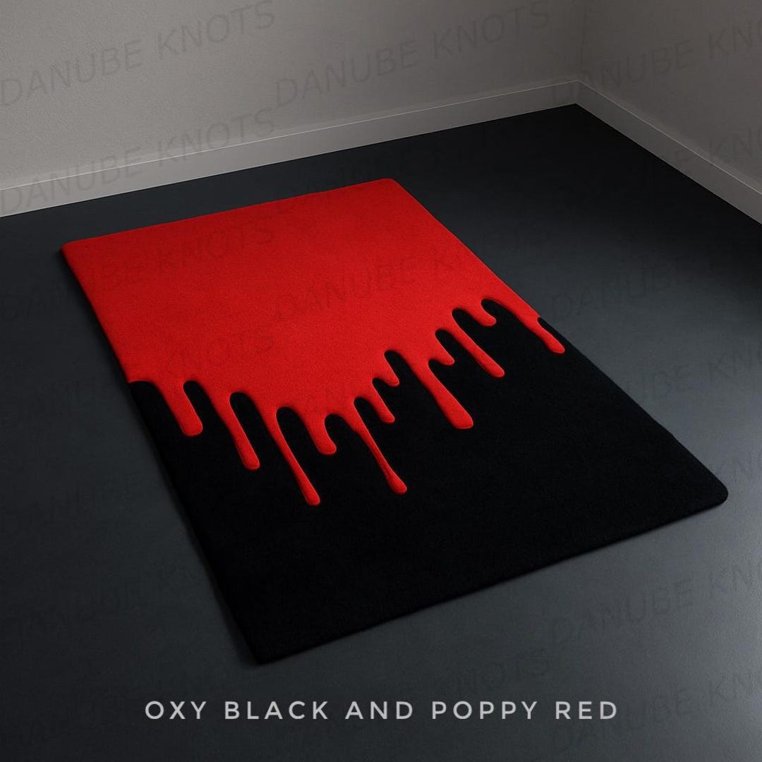 Toom Rug Drip Hand Tufted Wool Rug: Melting Drip Design, Custom Size & Color - Etsy