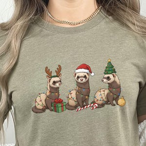 Christmas Ferret Shirt - Ferret Lover Sweatshirt - Endangered Animal Sweatshirt - Funny Christmas Animal T-Shirt - Funny Xmas Sweatshirt