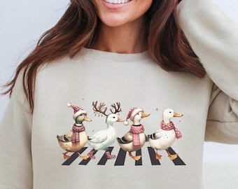 Christmas Ducks Sweatshirt, Duck Christmas Shirt For Women, Funny Ducks Christmas Sweatshirt, Farm Lover Gift,Christmas Duck Shirt