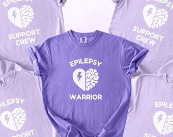 Epilepsy Warrior Shirt, Epilepsy Support Crew Tee, Seizure Awareness Shirt, Matching Family Support Crew, Purple Day Group Graphic Top