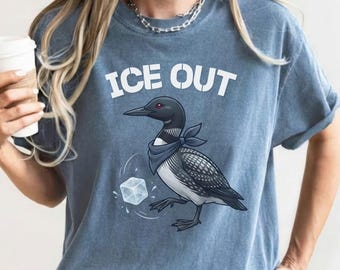 Ice Out Minnesota Loon Comfort Colors® Shirt, Anti-Ice Protester Tee, Abolish ICE T-Shirt, Unisex Casual Graphic Top,Political Statement Tee