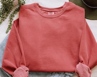Comfort Colors 1566 Sweatshirt,Cotton Crewneck, Garment-Dyed Blank Crewneck for Adults,Oversized College Colors Sweatshirt for Women and Men