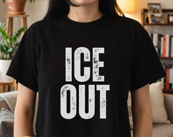 ICE Out Abolish Ice Crop Top, Anti ICE Boxy Crops, Pro Immigrants Protest Shirt, No Human Is Illegal Next Level Women's Crop Tee
