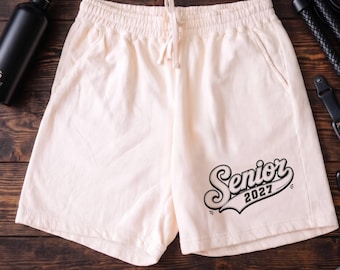 Senior 2027 Sweat Shorts, Comfort Colors Class of 2027 Gift, Unisex Lightweight Adult Sweat Shorts, Graduation Party, Senior Year