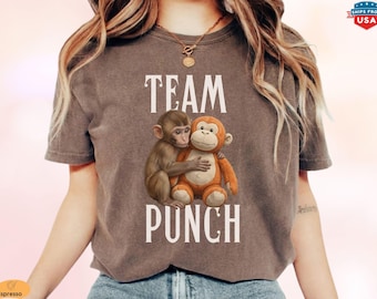 Baby Monkey Punch Shirt, Comfort Colors Tee, Animal Lover Gift, Cute Monkey T-Shirt, Team Punch,Wildlife Shirt,Cozy Graphic Tee