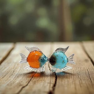 Hand Blown Art Glass Fish Sculpture, Unique Glass Figurine, Ocean Inspired Decor, Collectible Art Glass Home Accent