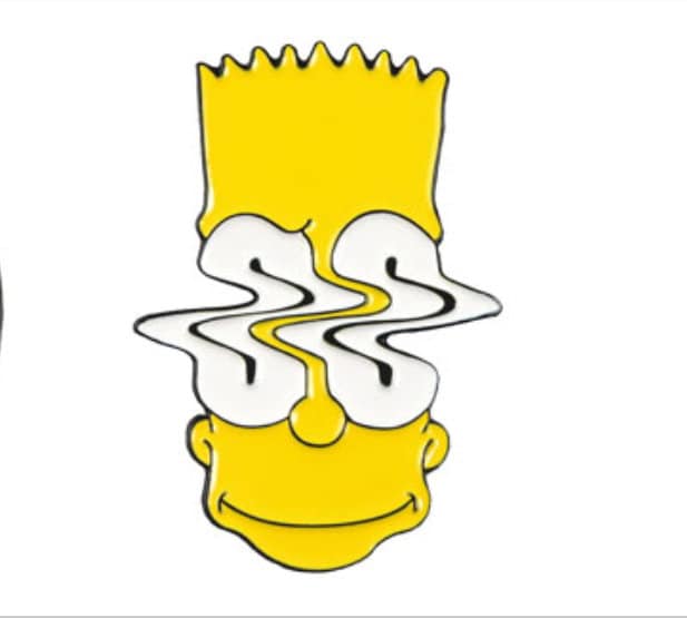 The Simpsons Bart Simpson Trippy Eyes Wave Enamel Pin Brooch Badge Cute Cartoon Gift Women Men Unique Rare Accessories Rave Mashup Party