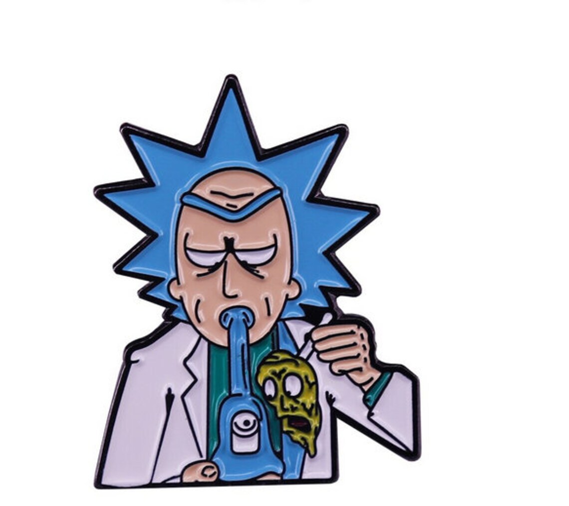 Rick and Morty Smoke Mashup Dab hit 420 enamel metal pin Etsy