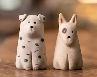 Ceramic Dog Diffuser Stone,Desk Essential Oil Diffuser,  Handmade Desk Decor Cute Clay Dog Figurine Passive Scent Diffuser
