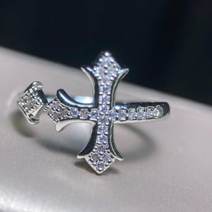 Cross Ring,Religious Wedding Band,Minimalist Christianity Symbol Jewelry,Womens Crucifix Promise Ring,Faith Statement Gift