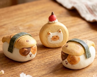 Handmade Clay Animal Scent Diffuser: Kawaii Foodie Puppy, Cat, Mushroom (4-6cm)