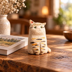 Handmade Rustic Ceramic Cat Diffuser, Ornamental Scent Stone, Cat Lover Gift