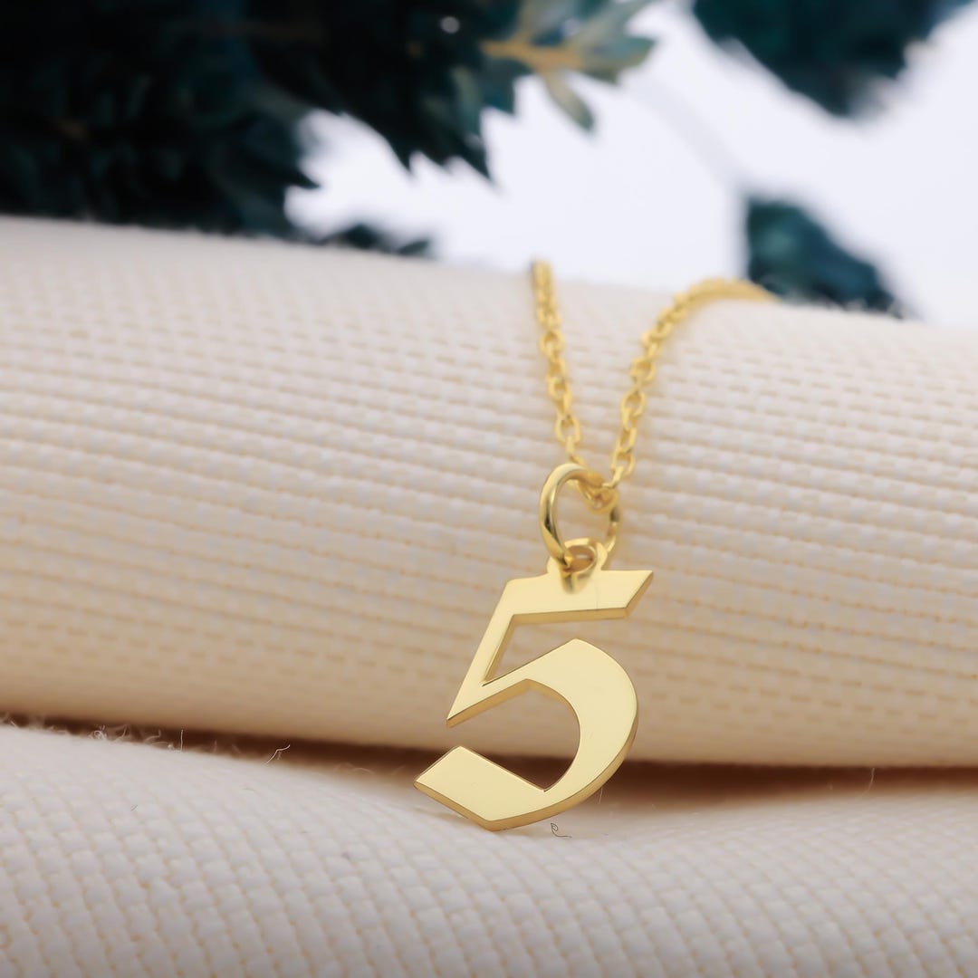 Custom 14K Gold Filled Number Pendant Necklace, Sport Jewelry - Etsy