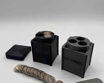 US Dime Coin Tube | Stackable Storage | Modular Safe Organizer | 3D Printed Coin Roll Holder