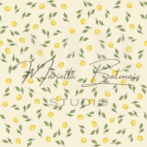 Lemon Ditsy Seamless Pattern – Hand-Painted Digital Paper