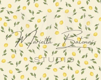 Lemon Ditsy Seamless Pattern – Hand-Painted Digital Paper
