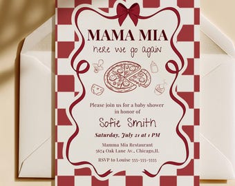 Mama Mia Babypartyeinladung, Pizza-Babypartyeinladung, bearbeitbare Baby Sprinklr, zweite dritte Babyparty, italienisches Thema, Instant Download