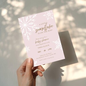 December baby shower invitation, little snowflake on the way