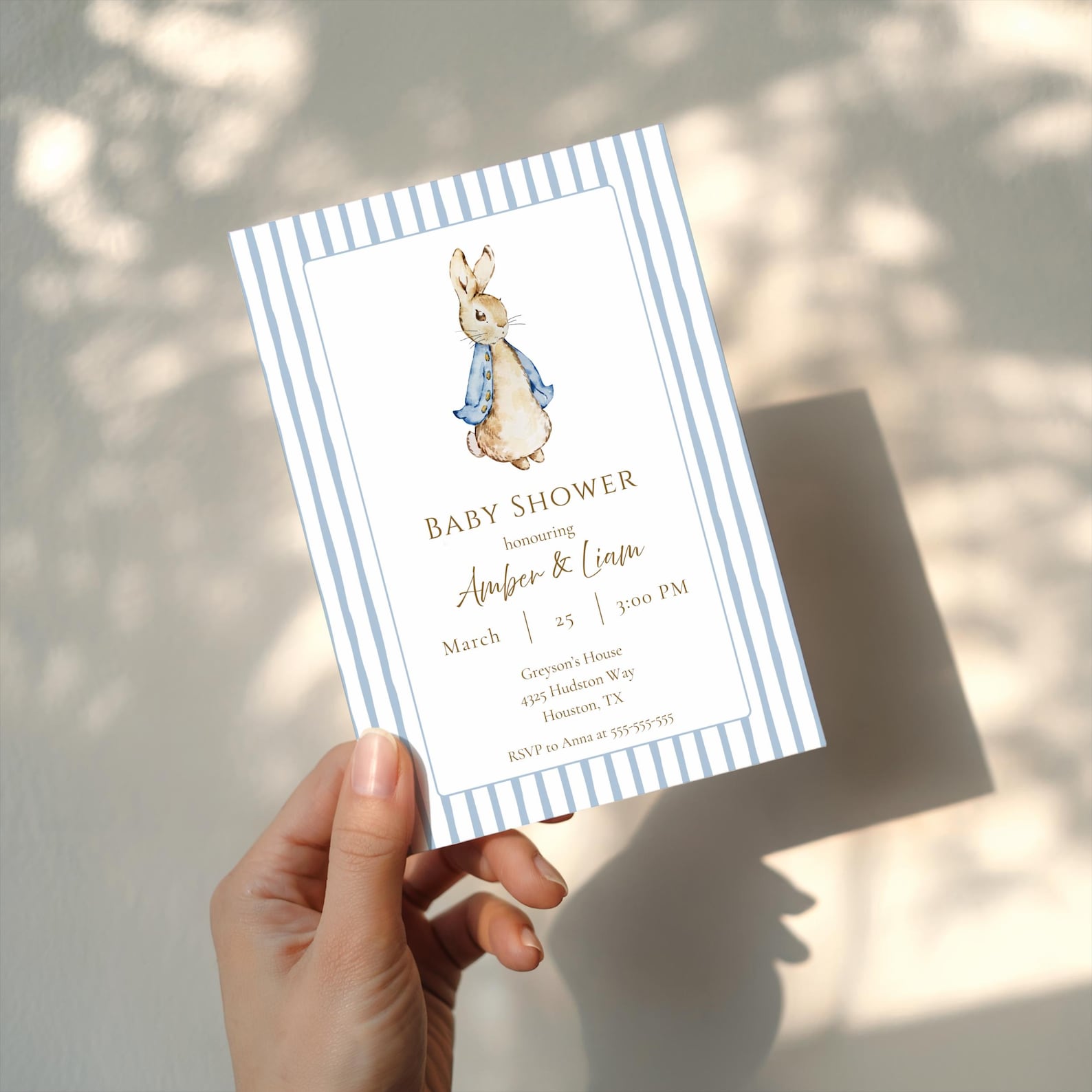 Rabbit Baby Shower Invitation | Storybook Baby Shower Invitation ...