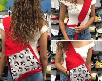 Mickey & Minnie Sling Backpack_Red