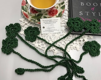 Crochet Shamrock Flower Bookmarks