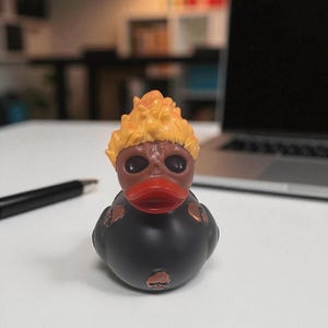 Satanic Duck Figurine with Flaming Hair | Devil Duck Collectible for Halloween | Gothic Baphomet Resin Statue | Occult Home & Desk Decor.