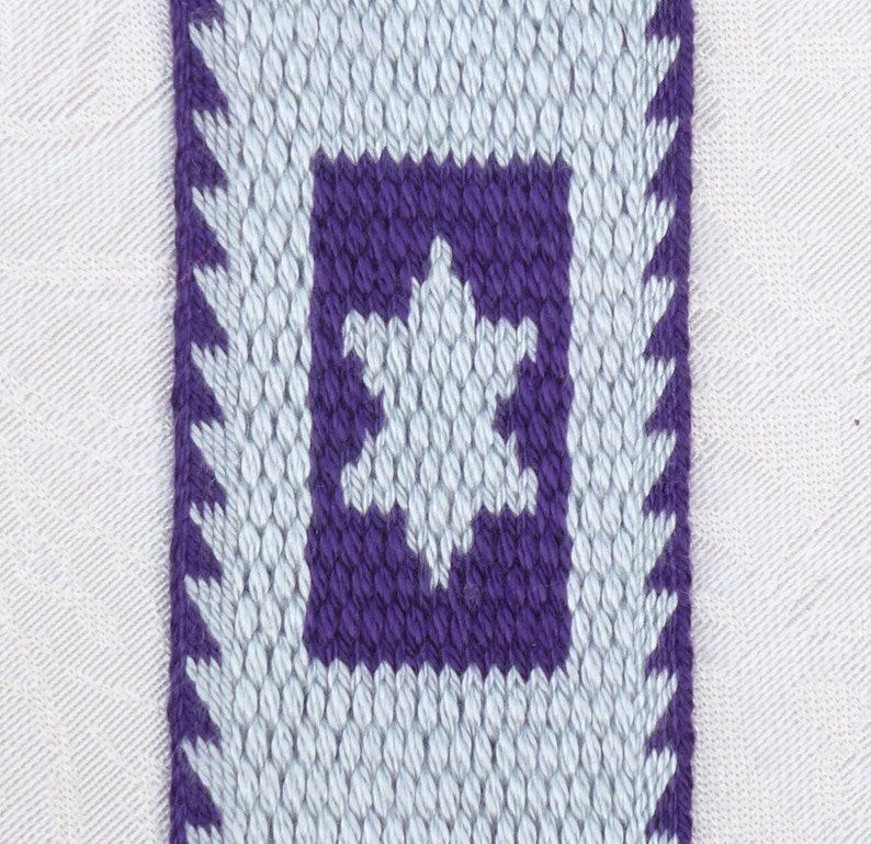 Custom Hand Woven Atarah, Tallit neck band for Bar or Bat Mitzvah, Tablet Weaving image 3