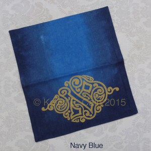 Afikomen Pouch, Passover Seder, Hand-dyed, Silkscreened Navy Blue