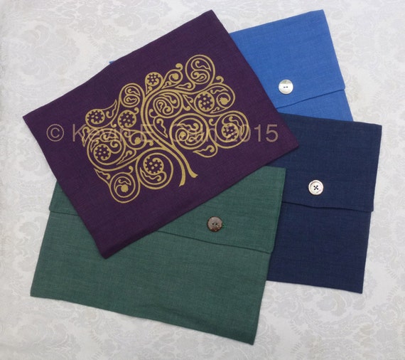 Tallit Bag, Silkscreened Tree of Life, Andalusian inspired design, linen
