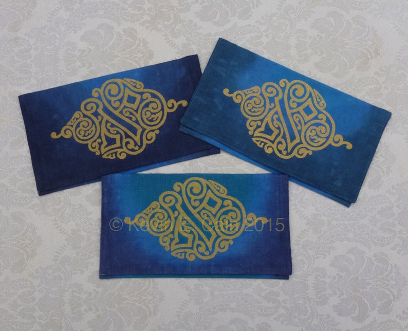 Afikomen Pouch, Passover Seder, Hand-dyed, Silkscreened image 1