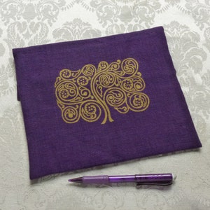 Tefillin Bag, Silkscreened Tree of Life, Andalusian inspired design, linen