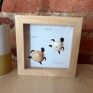 Two turtles - 5 3/4" Square Shadowbox