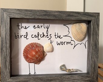 The early bird:5 1/2” by 7 1/2” Shadowbox