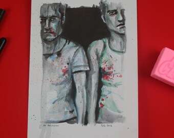 Fight Club Reflections  ORIGINAL ART 7 x 10