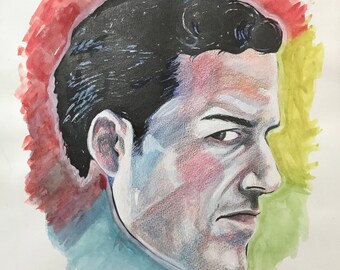 Justice Leage Superman Sees The Flash 9 x 12 ORIGINAL ART