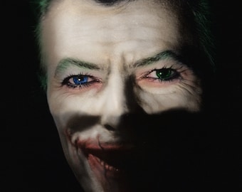 David Bowie Dark Knight Joker Remix Collage Art Print 8 x 10