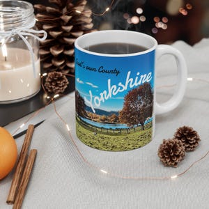 Gods Own County Yorkshire Mug, Yorkshire Pride, Yorkshire Gift, Yorkshire England, White Ceramic Mug, Gods Own County