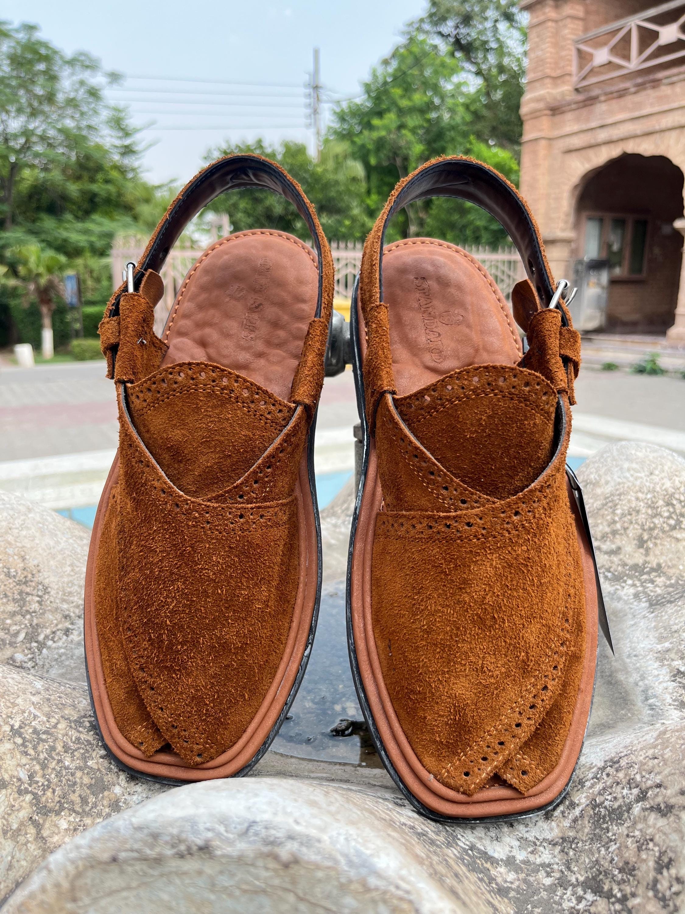 Mens Handmade Peshawari Chappals | Genuine Rust Brown Suede  display picture 1