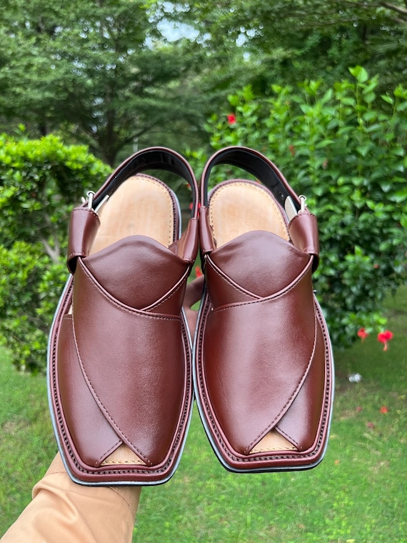 Handmade Chocolate Brown Peshawari Chappal | Traditional Pure Leather Charsadda Chappal for Men | SoleMehal Exclusive
