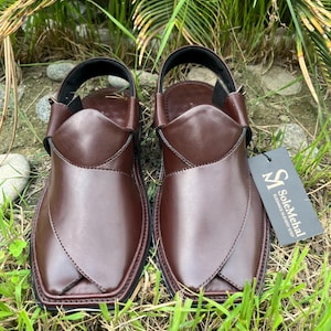Handmade Mahogany Brown Peshawari Chappal | Genuine Leather | Sandals for Men | Traditional Footwear | SoleMehal Exclusive